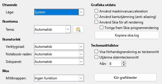 Options View Dialog Image