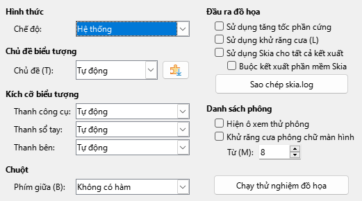 Options View Dialog Image