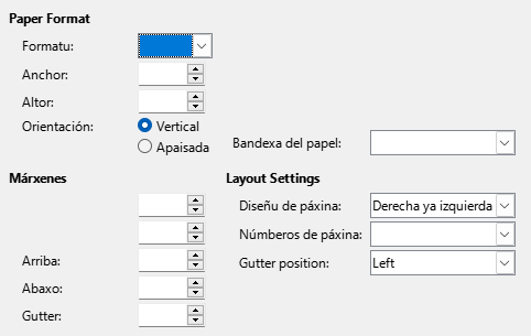 Llingüeta Formatu de páxina
