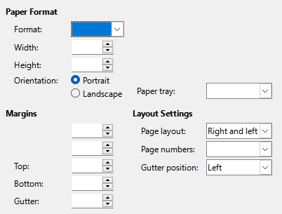Page format tab page