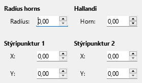 Slant and Corner Radius tab page