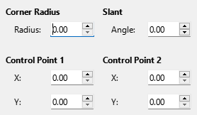 Slant and Corner Radius tab page