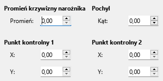 Strona karty pochylenia i promienia