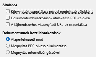 PDF Export Links Options Dialog Image