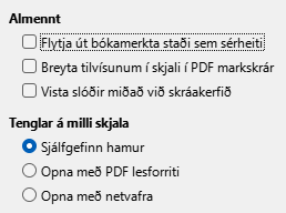 PDF Export Links Options Dialog Image