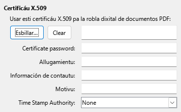 PDF Export Digital Signature Options Dialog Image