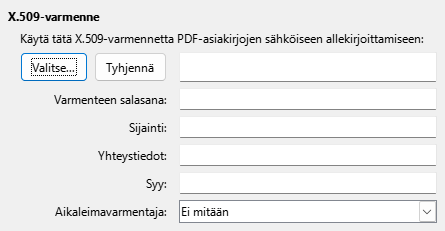 PDF Export Digital Signature Options Dialog Image