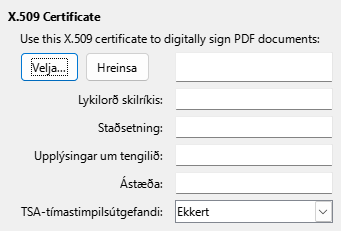 PDF Export Digital Signature Options Dialog Image