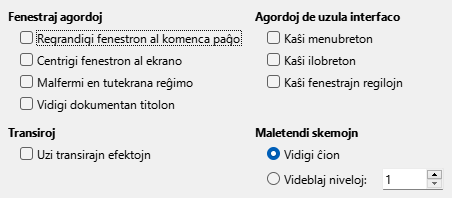 Bildo de dialogo por PDF-eksporta Agordoj de uzula interfaco
