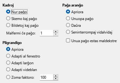 Bildo de dialogo por vidigi agordojn por PDF-eksporto