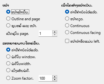 PDF Export View Options Dialog Image