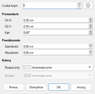 Okno dialogowe duplikowania