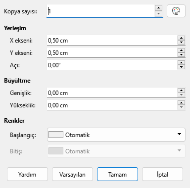  Çoğalt iletişim penceresi