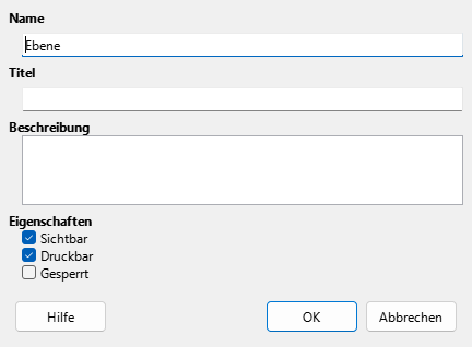 Dialog Ebene einfügen