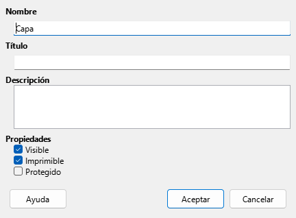 Diálogo Insertar capa