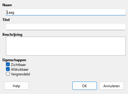 Dialoogvenster Laag invoegen