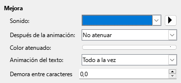Diálogo de efectos de animación mejorados