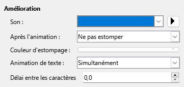 Boîte de dialogue Effets d'animation avancés