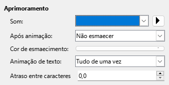 Caixa de diálogo efeitos de animação melhorados