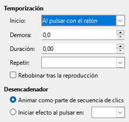 Diálogo de temporización de animación personalizada