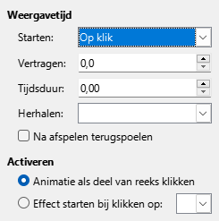 Dialoogvenster Aangepaste animatietiming