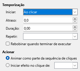 Caixa de diálogo Animação temporizada personalizada