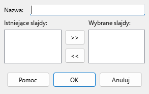 Okno dialogowe definiowania niestandardowego pokazu slajdów