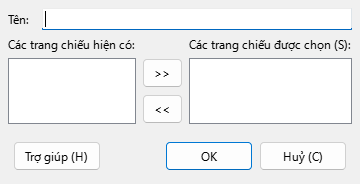 Define Custom Slide Show Dialog