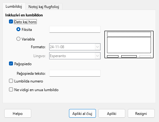 Dialogo Paĝokapo paĝopiedo