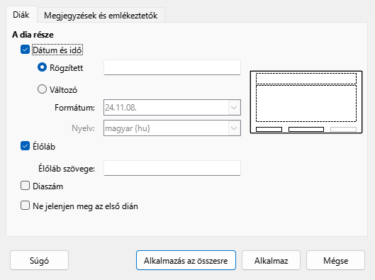 Header Footer Dialog