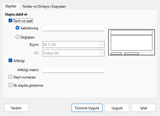 Header Footer Dialog