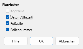 Dialog Masteransicht