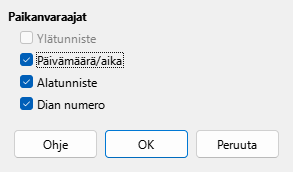 Master Layout Dialog
