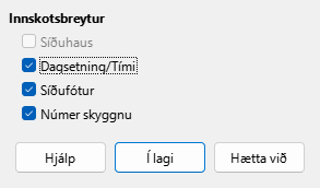 Master Layout Dialog