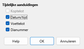 Dialoogvenster Indeling van diamodel