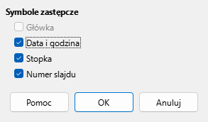 Okno dialogowe układu wzorca