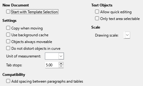Impress General Options Dialogue Box