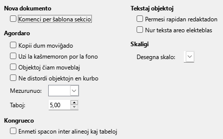 Prezentila dialogo Ĝeneralaj agordoj