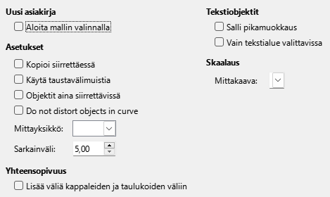 Impress General Options Dialog