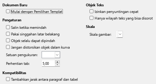 Dialog Opsi Umum Impress