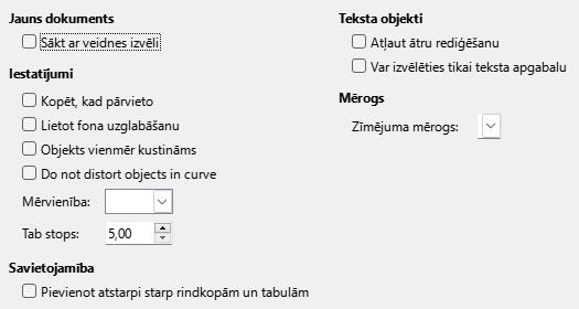 Impress General Options Dialog