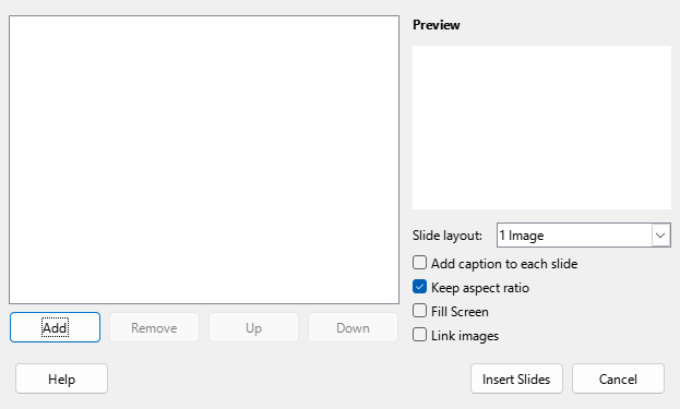 Impress Photo Album Dialog