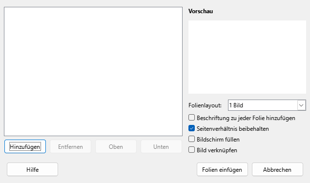Bild des Dialogs Impress – Fotoalbum