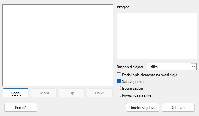 Impress Photo Album Dialog