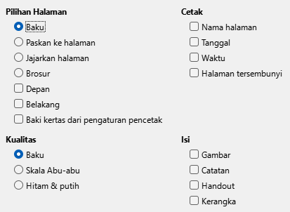 Dialog Opsi Cetak Impress