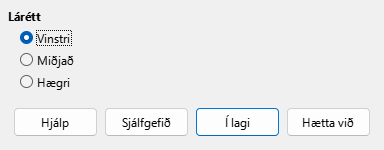 Alignment Dialog
