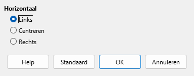 Dialoogvenster Uitlijning