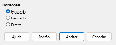 Caixa de diálogo Alinhamento