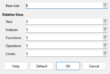 Font Size Dialog