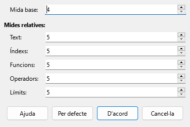 Diàleg de la mida de lletra